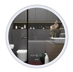 Дзеркало Mixxus Plain MC10-60 (годинник, LED-підсвічування, антизапотівання) (MI6013) - мініатюра 1