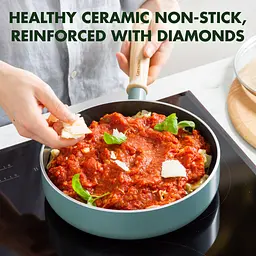 Сотейник GreenPan Mayflower з кришкою 24 см 2.6 л блакитний (CC001682-001) - мініатюра 5