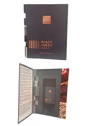 Листівка з пробним зразком Туалетної води Avon Black Suede Dark, 0,6 мл - мініатюра 1