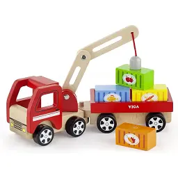 Дерев'яна іграшкова машинка Viga Toys Автокран (50690) - мініатюра 2