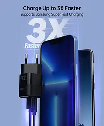 Зарядний пристрій для смартфона Choetech PD5006 33W із швидким заряджанням QC3.0/PD/PPS чорний - мініатюра 6