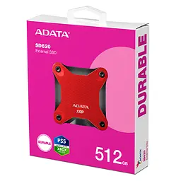 Портативний SSD ADATA SD620 512GB USB 3.2 520/460Mb/s Red (SD620-512GCRD) - мініатюра 2