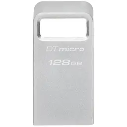 USB 3.2 Flash Drive 128Gb Kingston DataTraveler Micro, Silver, металевий корпус (DTMC3G2/128GB)