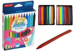 Крейда воскова пластикова Crayons, 24 кольори