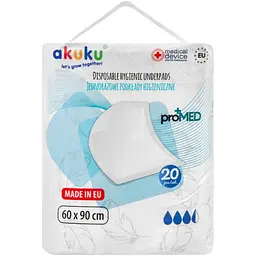 Подкладки Akuku одноразовые 60х90 см 20 шт. (A0144)