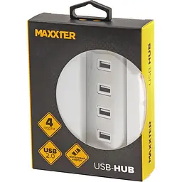 Концентратор Maxxter USB 2.0 Type-A 4 ports silver (HU2A-4P-01) - мініатюра 4