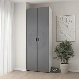 Шафа для одягу з полицями С-9.3 Білий/Асфальт Idea