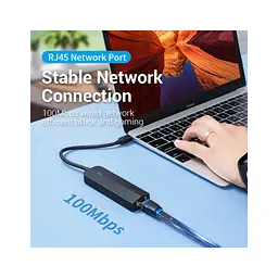 Концентратор Vention USB 3.1 Type-C to 3xUSB 2.0+MicroUSB+RJ45 100M Ethernet black (TGOBB) - мініатюра 7