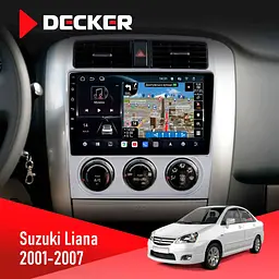 Штатна магнітола Suzuki Liana 2001-2007 Decker D9-011 4x64, DSP, 4G, 360 Decker (НФ-00006706)