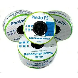 Крапельна стрічка Presto-PS 3D Tube крапельниці через 20 см 1000 метрів еміттерна (3D-20-1000) - мініатюра 2