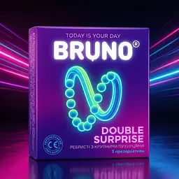 Презервативи Bruno Double Surprise з крапками та ребрами 3 шт.
