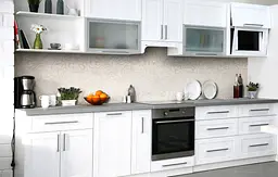 Кухонний фартух Ніжні Візерунки ПВХ 60х250 см самоклеючий миючий Абстракція Бежевий Happy Pocket Z183967 - мініатюра 2