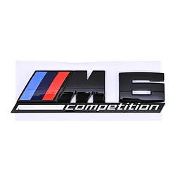 Емблема напис M6 competition для BMW чорна глянцева пластик (на скотчі)