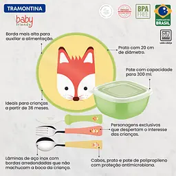 Набір дитячого посуду Baby Friends, 5 предметів TRAMONTINA kuh0016301 - мініатюра 3