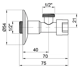 Кран приладовий буксовий Icma 1/2" кутовий №519 (90519AD07) - мініатюра 4