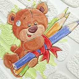 Панель стінова Sticker Wall 3D 700 x 700 x 4mm ведмедики на білому тлі D SW-00001975 - мініатюра 5