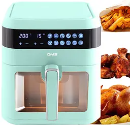 Багатофункціональна піч 10 програм DMS HFG-7R 1600 Вт з духовкою системою Air Fryer функція гаряче повітря - мініатюра 2