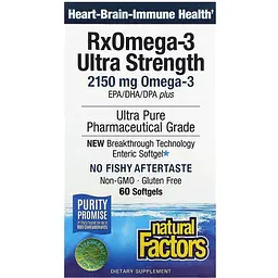 Омега-3 ультра Natural Factors RxOmega-3 Ultra Strength 2150 мг 60 гелевих капсул - мініатюра 2