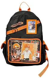 Рюкзак стильний оранжевий з прозорими відсіками Stylish Backpack Orange 43x33
