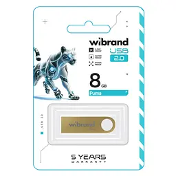 USB флеш накопичувач Wibrand 8GB Puma Gold USB 2.0 (WI2.0/PU8U1G) - мініатюра 2