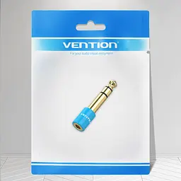 Аудіоадаптер Vention гніздо 3,5 мм для кабелю та штекер 6,35 мм TRS до обладнання синій корпус і золотисті роз'єми (VAB-S01-L) - мініатюра 8