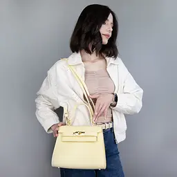 Сумка жіноча шкіряна Virginia Conti 02733 світло-жовта - мініатюра 2