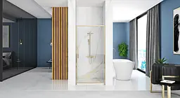 Душові двері Rea Rapid Swing 100 gold REA-K5619 - мініатюра 3