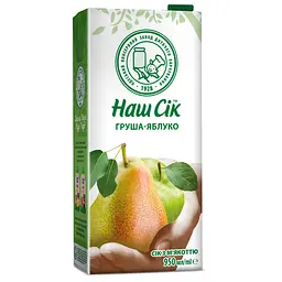 Сік з м'якоттю Груша-яблуко Наш сік 950 мл