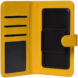 Чохол-книжка Toto Book Carbon Fiber Universal Cover 5.5-5.7" Yellow - мініатюра 3