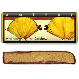 Шоколад Zotter Pineapple and Cashew молочний органічний 70 г - мініатюра 3