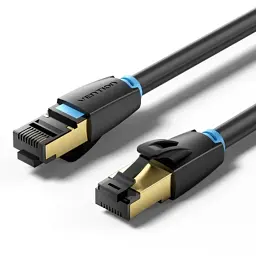 Патч-корд 3м, S/FTP cat 8 RJ-45 black Vention (IKABI)