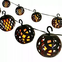 Вулична гірлянда SuperLED Flame Lantern 20 м, ліхтарики з ефектом полум'я
