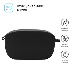 Силіконовий чохол для навушників JBL Wave Buds/Buds 2, Hang Case, чорний, ультратонкий захисний кейс товщиною 2 мм, захист від подряпин, пилу та ударів, компактний, з карабіном для кріплення, ArmorStandart (ARM79915) - мініатюра 2