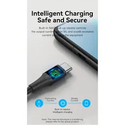 Дата кабель USB 2.0 AM to USB-C 1.5m 3A 18W PVC black Vention (CTHBG) - мініатюра 6
