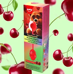 Льодяник Amos Tasty Sounds Audio Lollipop Cherry Flavor 12г - мініатюра 3