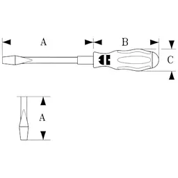 Викрутка Wurth Zebra шліцева подовжена 0.8x4x300 (061326104) - мініатюра 2