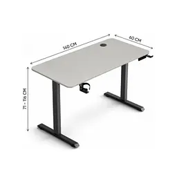 Комп'ютерний стіл GT Racer TY-1451 Light Gray (TY-1451 (140x60x71-116) Light Gray) - мініатюра 7