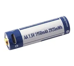 Акумулятор Keeppower AA 14500 1,5В 1950 mAh з micro USB (Синій з білим)