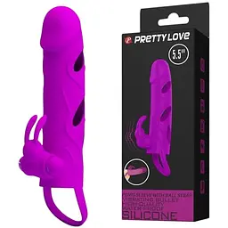 Насадка на пеніс Pretty Love Vibrating Penis Sleeve 14 см фіолетовий
