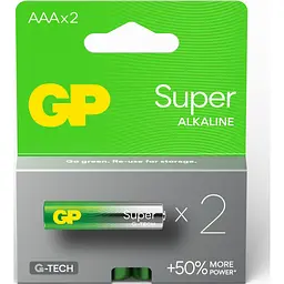 Батарейка Gp AAA LR3 Super Alcaline x 2 (24A21-SB2 / 4891199218040) - мініатюра 2