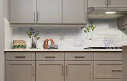Вініловий кухонний фартух Французька абстракція наклейка для кухні квіти листи бежевий Happy Pocket Z181539 - мініатюра 5