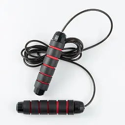 Скакалка швидкісна PowerPlay 4210 Power Weighted Jump Rope Чорна 2,7 м (PP_4210_Black/Red) - мініатюра 5