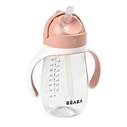 Поїльник з трубочкою Beaba Old Pink, 300 мл, рожевий (913480) - мініатюра 2