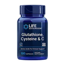 Натуральна добавка Life Extension Glutathione Cysteine & C, 100 капсул для підтримки імунної системи