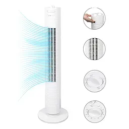 Колонний підлоговий вентилятор Clatronic TVL 3370 White, безшумний, кімнатний, із таймером та автоповоротом, білий - мініатюра 2