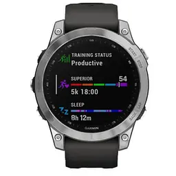 Смарт-годинник Garmin Fenix 7 Silver with Graphite Band (010-02540-00/01) - мініатюра 2