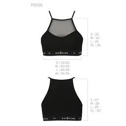 Спортивний топ з прозорою вставкою Passion PS006 TOP L, black - мініатюра 6