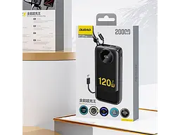 Зовнішній акумулятор (Power Bank) Dudao 20000mAh K13 Pro 22,5W PD,QC USB-A,USB-C In/Out,with built-in USB-C/Lightning cables Black (6977196680276) - мініатюра 3