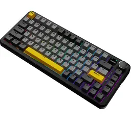 Клавіатура бездротова Ajazz AK820 MAX Plus, Black/Gray/Yellow, Bluetooth / USB 2.4GHz / Type-C, механічна (перемикачі Daydream), 81 кнопка, RGB підсвічування, 0.85" TFT екран, колесо прокурутки, радіус дії до 10 м, кабель 1.6 м - мініатюра 4