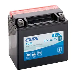 Акумулятор автомобільний EXIDE AGM 12Ah Єв (-/+) (200EN) (ETX14L-BS)